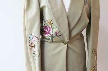John GALLIANO. Jacket in beige cotton twill,...