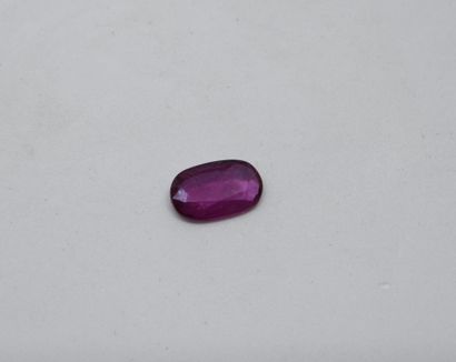 Raspberry ruby on paper, oval faceted, 1.09...