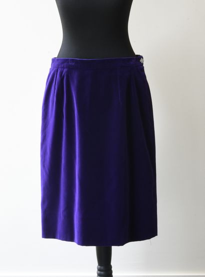 CELINE, Paris. Purple velvet skirt with a...
