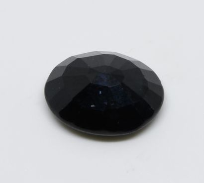 Black sapphire on paper oval faceted 7.5...