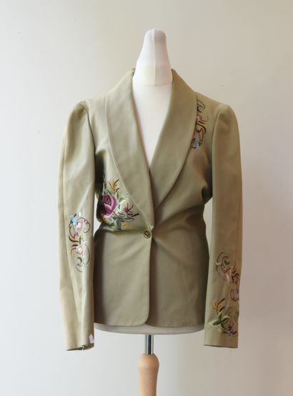 John GALLIANO. Jacket in beige cotton twill,...