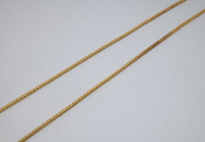 Yellow gold 750‰ chain, square section snake...