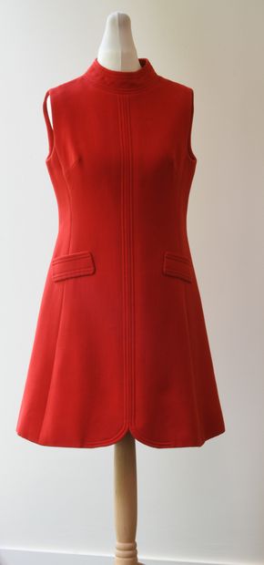 LANVIN ? No label. Sleeveless straight dress...