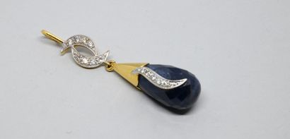 Pendentif goutte en or jaune 750 millièmes,...