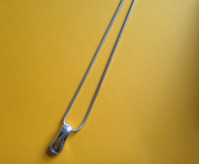 Silver necklace with thick snake chain and...