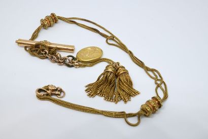 Chaine de montre ancienne en or jaune 18...