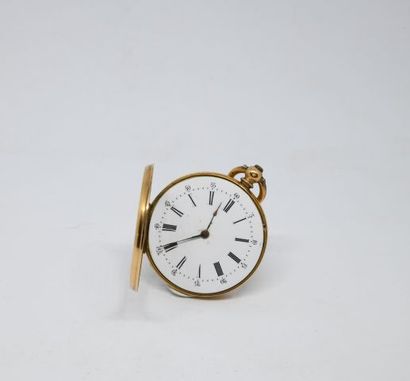 Montre de col en or jaune 750‰, la cuvette...