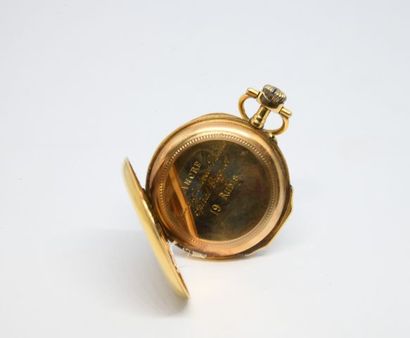 Montre gousset en or jaune 750‰, la cuvette...