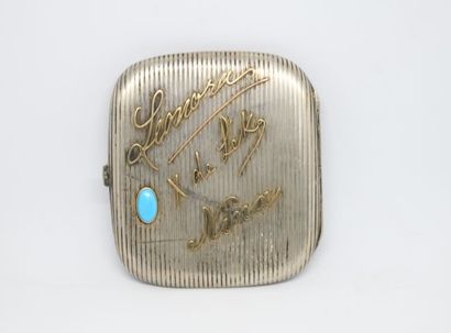 Etui à cigarette en argent 800‰ et à décor...