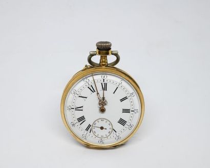 Montre gousset en or jaune 750‰, la cuvette...