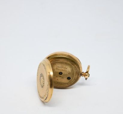 Montre de col en or jaune 750‰, la cuvette...