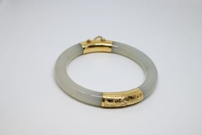 Bracelet rigide en jadéite, la monture en...