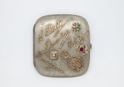 Etui à cigarette en argent 800‰ et à décor...