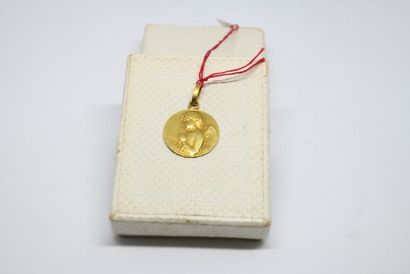 Médaille ancienne ronde représentant un ange...