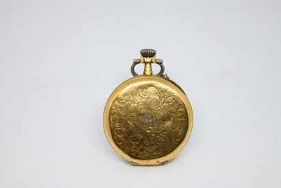Montre gousset en or jaune 750‰, la cuvette...