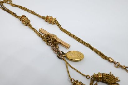 Chaine de montre ancienne en or jaune 18...