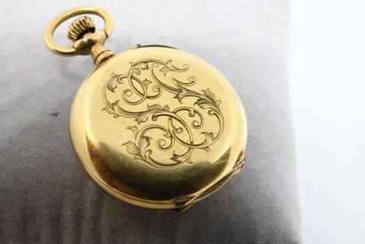 Montre de col en or jaune 18K (750 millièmes),...