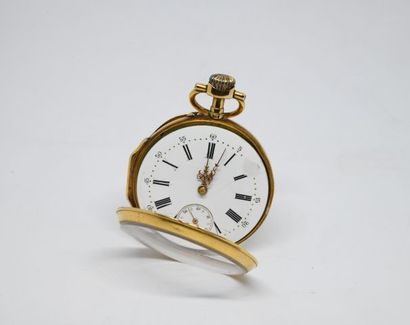 Montre gousset en or jaune 750‰, la cuvette...