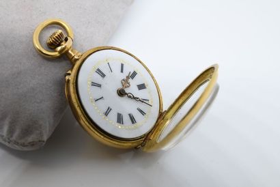 Montre de col en or jaune 18K (750 millièmes),...