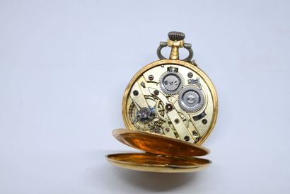 Montre gousset en or jaune 750‰, la cuvette...