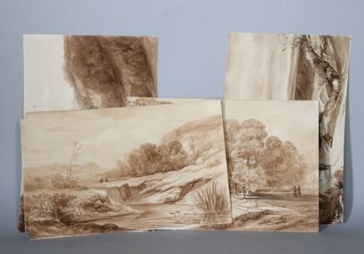 Ecole française vers 1840-1850. 

Ensemble...