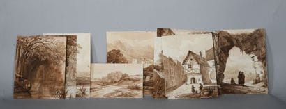Ecole française vers 1840-1850. 

Ensemble...