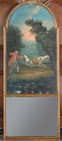 
Trumeau de style Louis XVI, en bois doré...