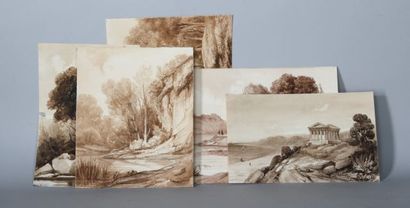 Ecole française vers 1840-1850. 

Ensemble...