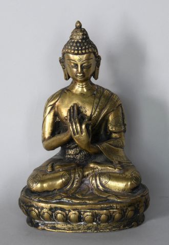Sino-Tibetan work (probably). Buddha in bronze...
