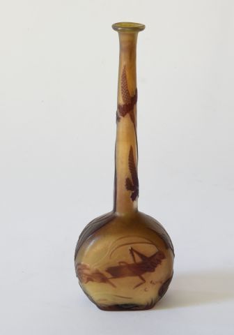 GALLE. Vase soliflore en verre multicouche...