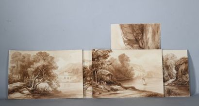 Ecole française vers 1840-1850. 

Ensemble...