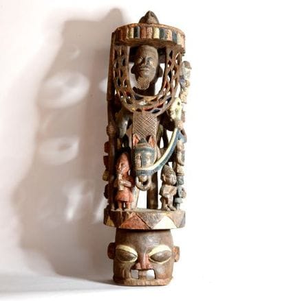 NIGERIA 

Grand masque EPA en bois polychrome

XXe,...