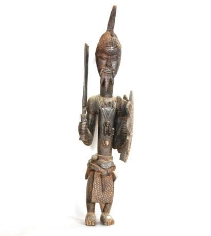 CONGO 

Grande statue en bois dur sculpté

XXe,...