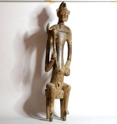 COTE D'IVOIRE 

Grande statue en bois sculpté

XXe,...