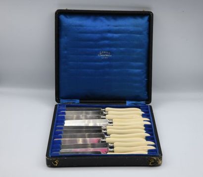 Suite of twelve fruit knives, the blades...