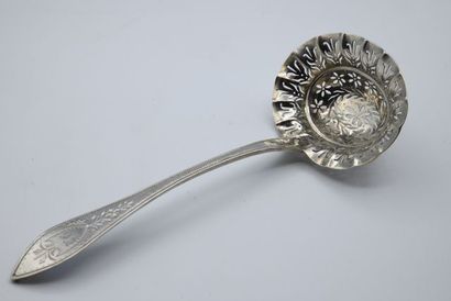 Beautiful silver sprinkling spoon with floral...
