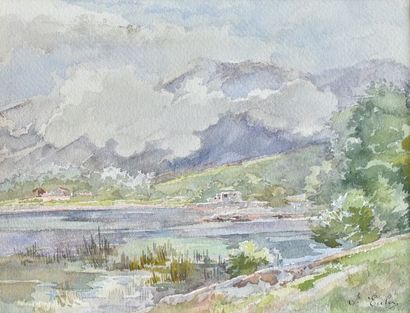 Pierre EULER (1846-1915)

Lac en montagne

Aquarelle,...