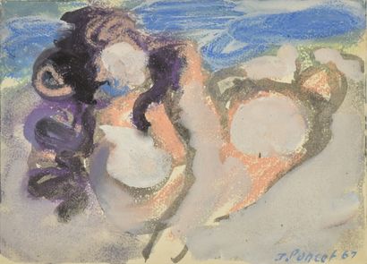 Jacques PONCET (1921-2012)

Nu sur la plage,1967

Gouache...