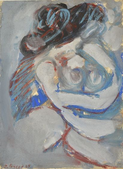 Jacques PONCET (1921-2012)

Nu gris-bleu,1965

Gouache...