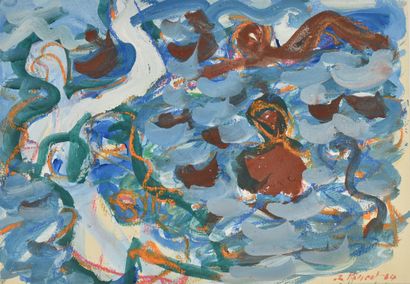 Jacques PONCET (1921-2012)

Baigneurs,1964

Gouache...