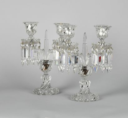 BACCARAT, France. 

Paire de girandoles en...