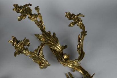 Paire d'appliques à trois bras de lumières...