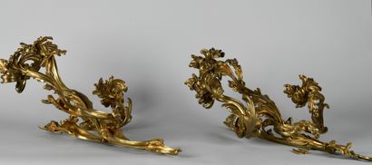 Paire d'appliques à trois bras de lumières...