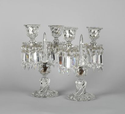 BACCARAT, France. 

Paire de girandoles en...