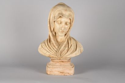 *Buste de la Vierge en marbre sculpté.

Signé...
