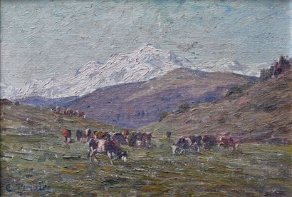 Clovis TERRAIRE (1858-1931)

Herd of Cows...