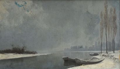 Gustave KARCHER (1831-1908)

River in Winter,...