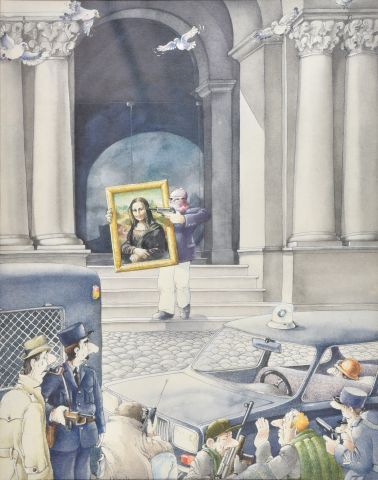 Roger BLACHON (1941-2008)

Le vol de la Joconde

Aquarelle...