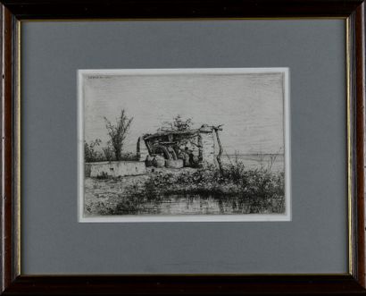 Adolphe APPIAN (1818-1898) 

La noria, paysage...