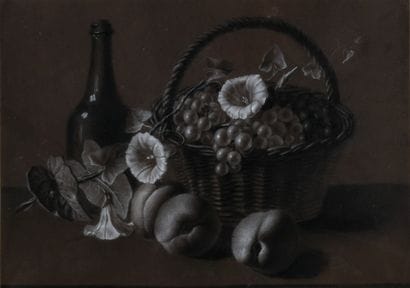 Ecole lyonnnaise. 

Nature morte aux raisins....